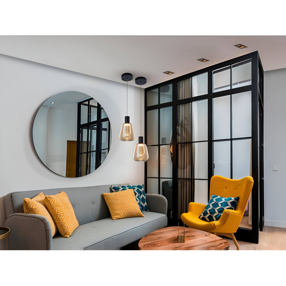 Carisa LED Glass Pendant Light - Amber