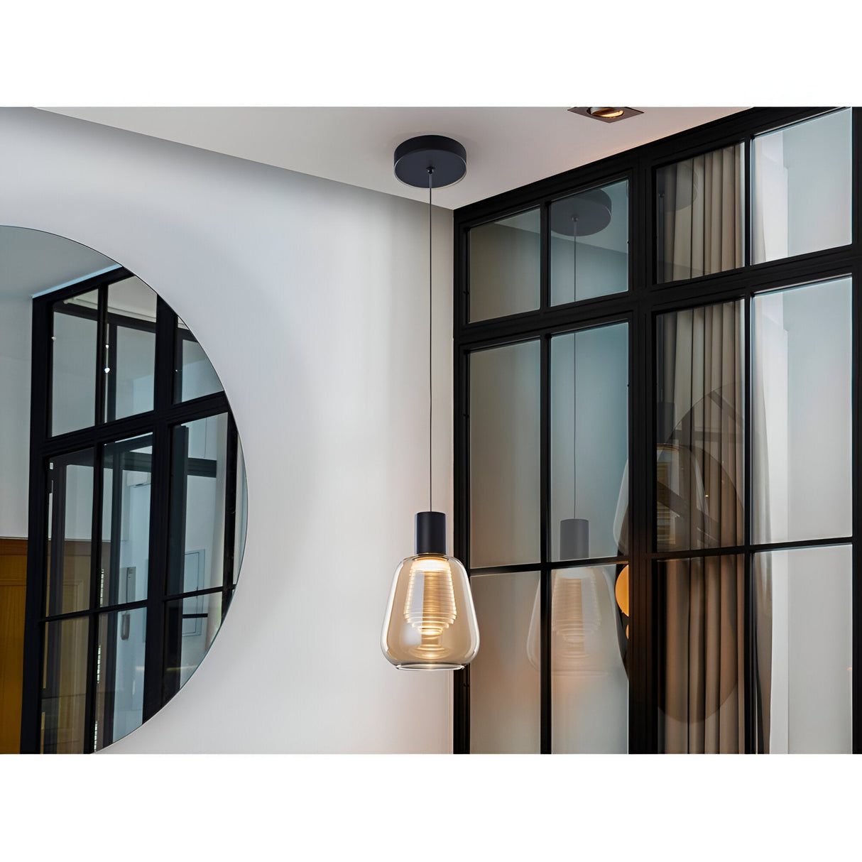 Carisa LED Glass Pendant Light - Amber