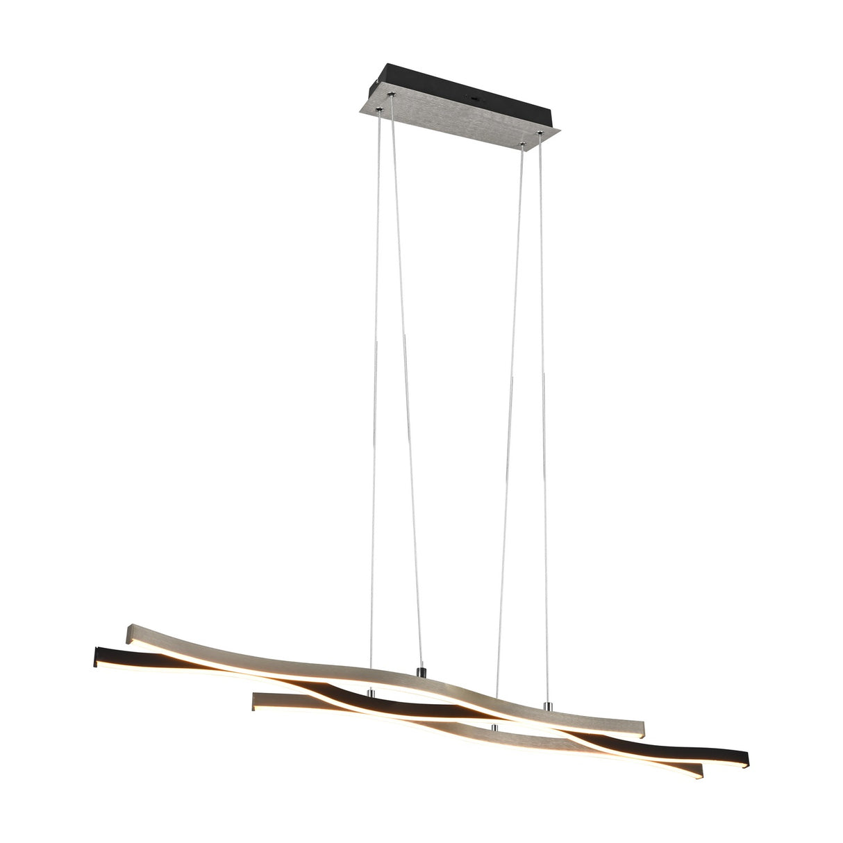 Blaze 2 Light LED Linear Chandelier – Brushed Aluminium