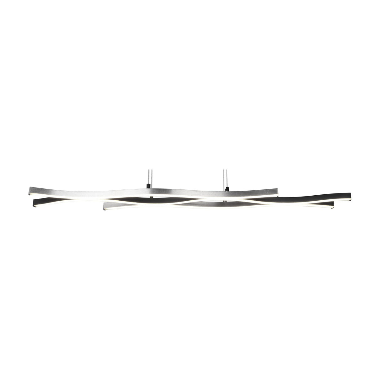 Blaze 2 Light LED Linear Chandelier – Brushed Aluminium
