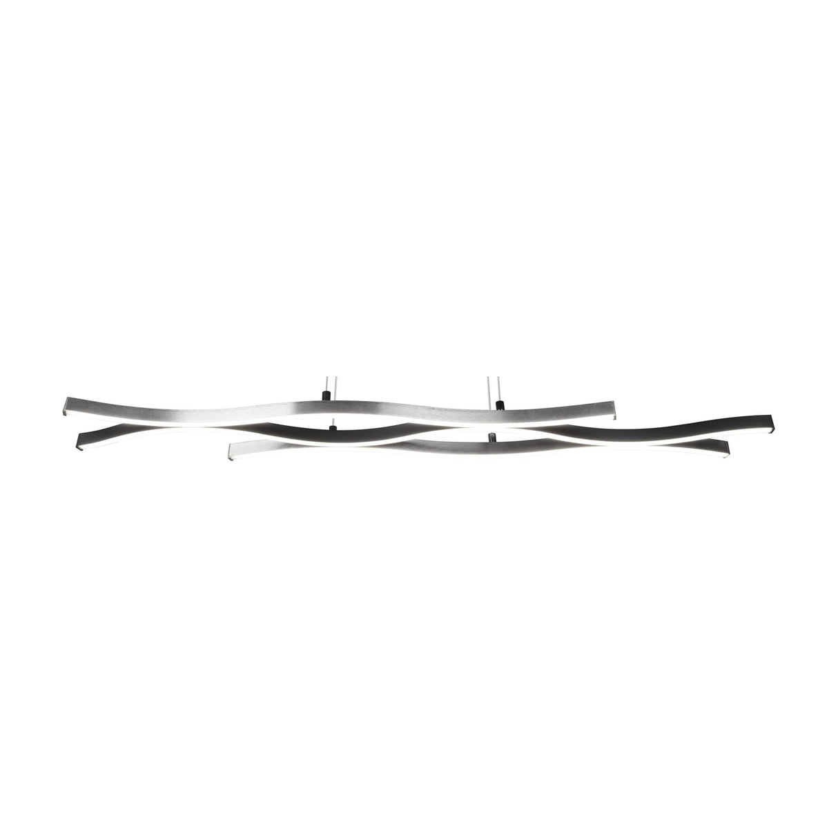 Blaze 2 Light LED Linear Chandelier – Brushed Aluminium