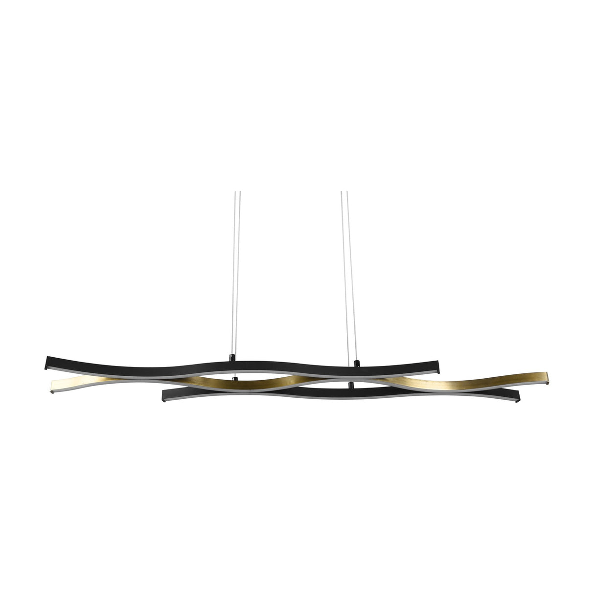 Blaze 2 Light LED Linear Chandelier – Satin Brass