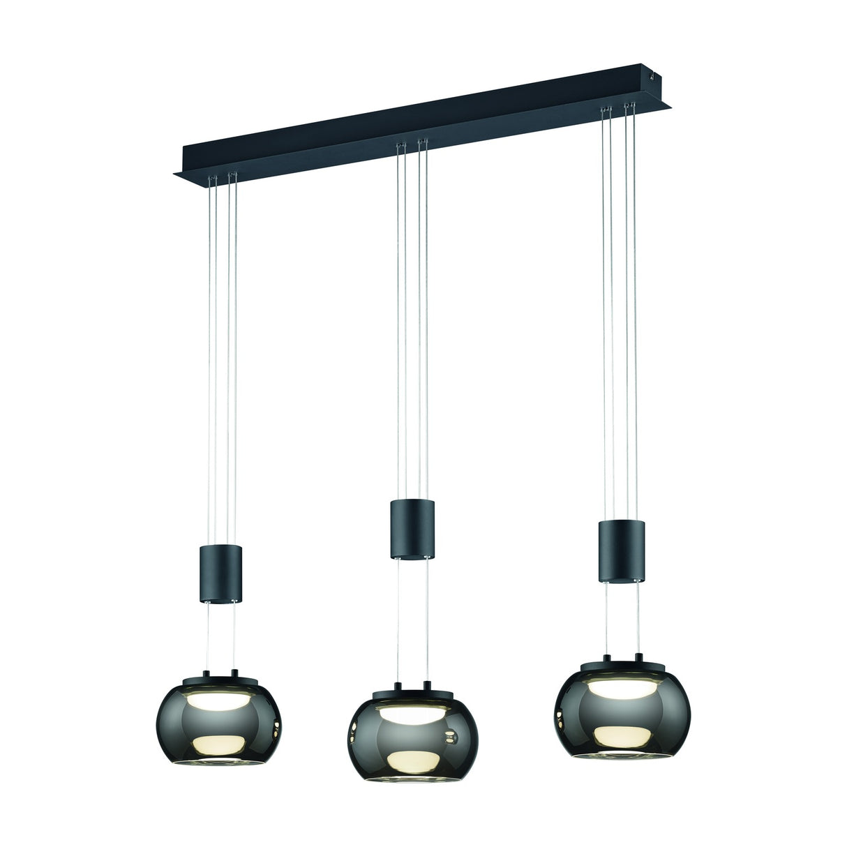 Madison 3 Light LED Globe Chandelier – Matt Black
