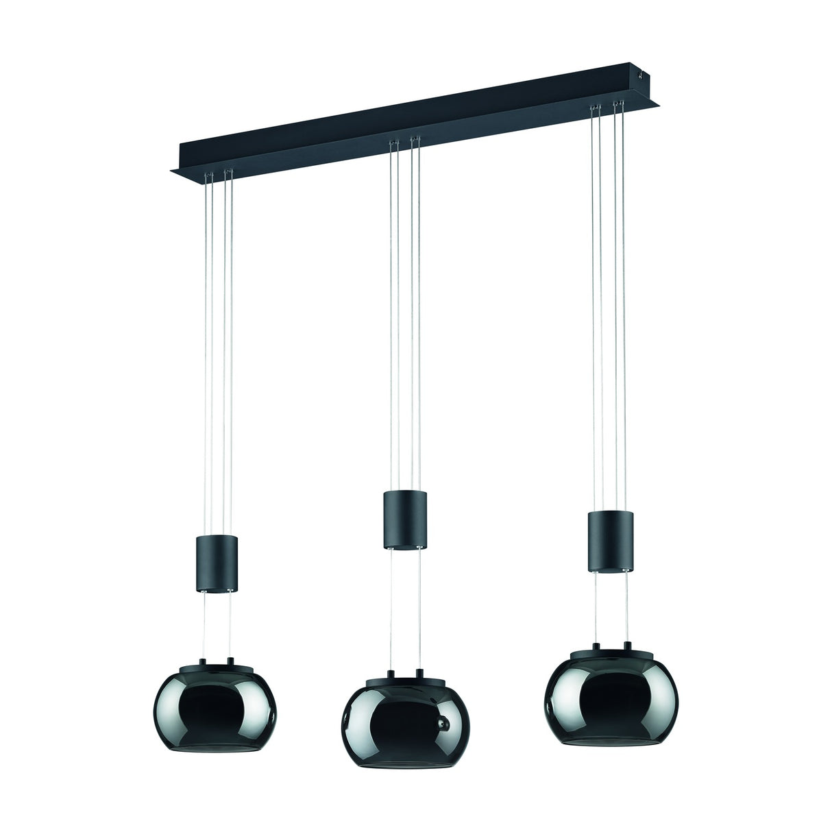 Madison 3 Light LED Globe Chandelier – Matt Black
