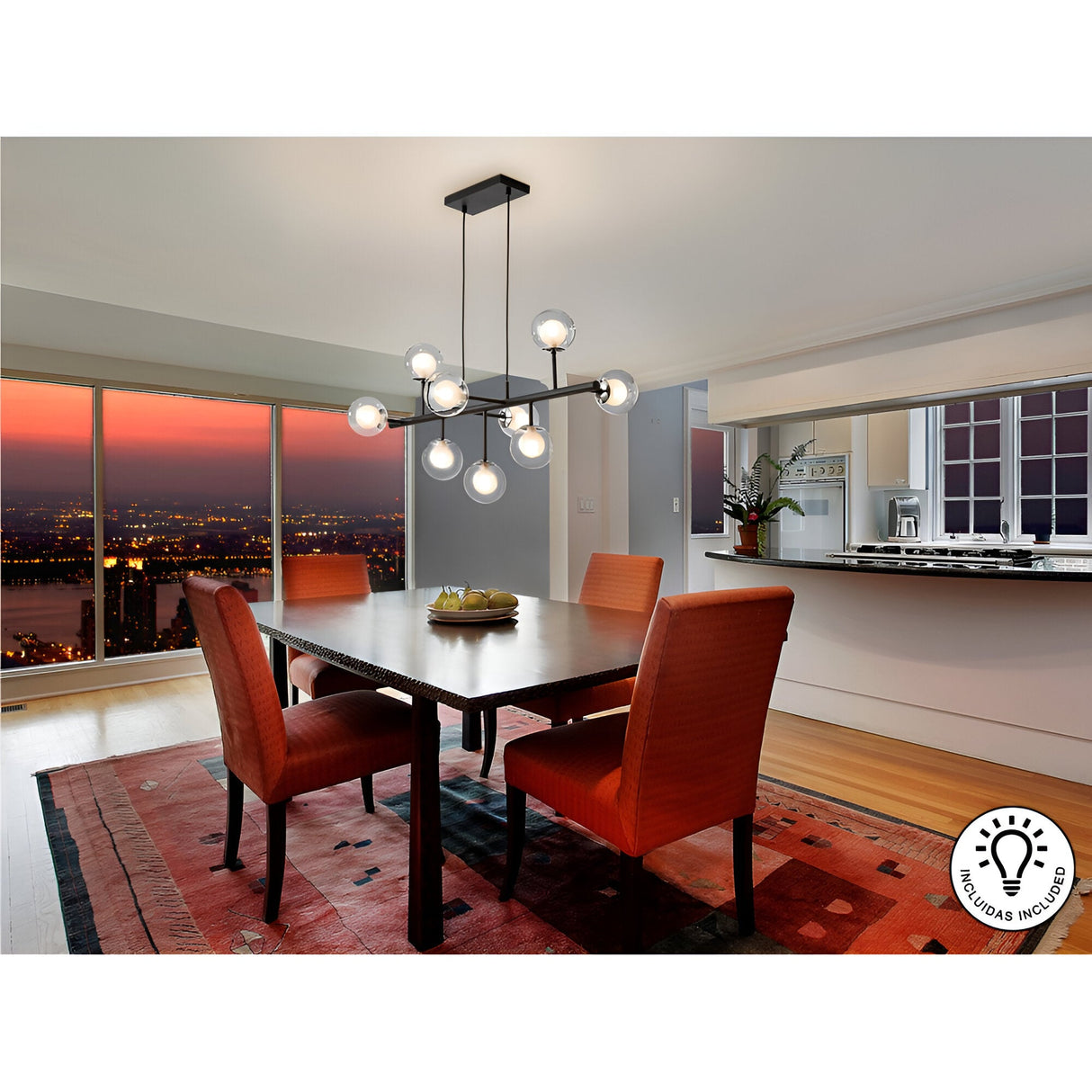 Altais 9 Light Linear Suspension - Black