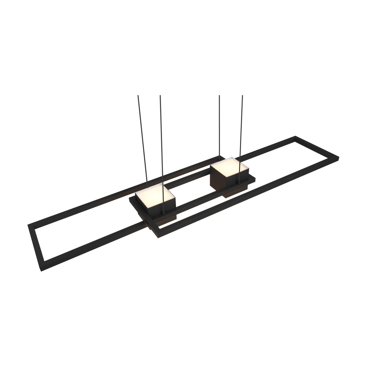 Albany 2 Light LED Up Down Chandelier – Matt Black
