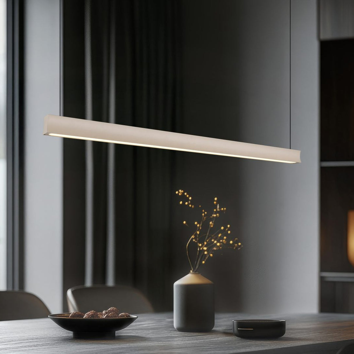 Wallace LED Linear Pendant – Warm Beige
