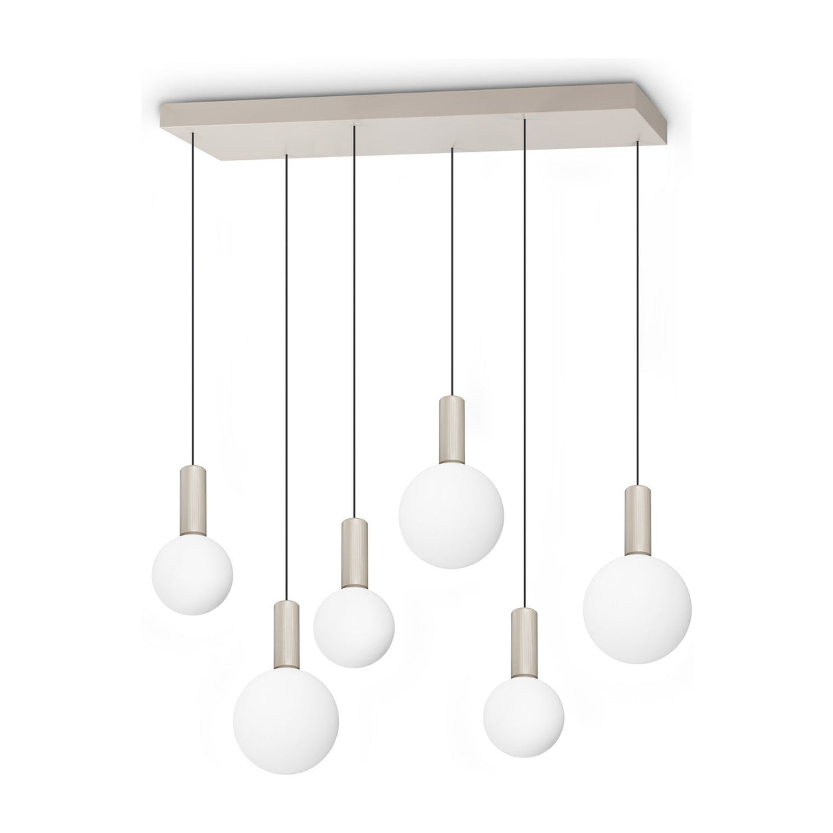 Odeon Chandelier - White Glass (Linear, 6 Light)
