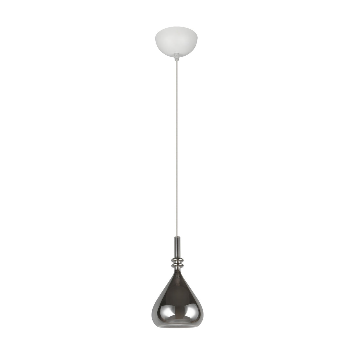 Aldea Glass Chrome Pendant – Matt White