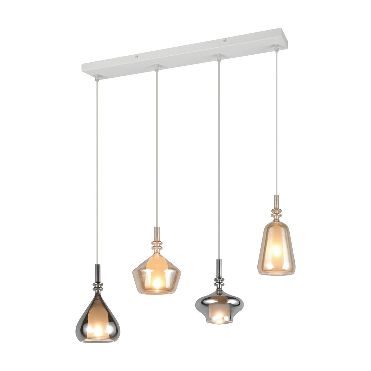 Aldea 4 Light Glass Chandelier – Matt White