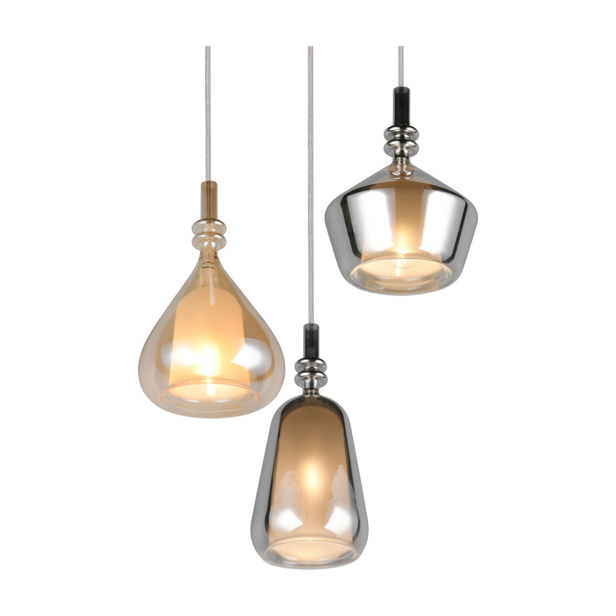 Aldea 3 Light Glass Chandelier – Matt White