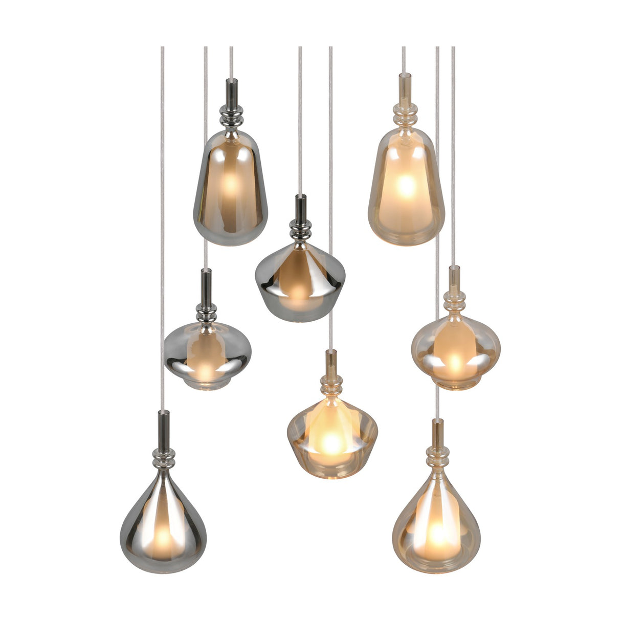 Aldea 8 Light Glass Chandelier – Matt White