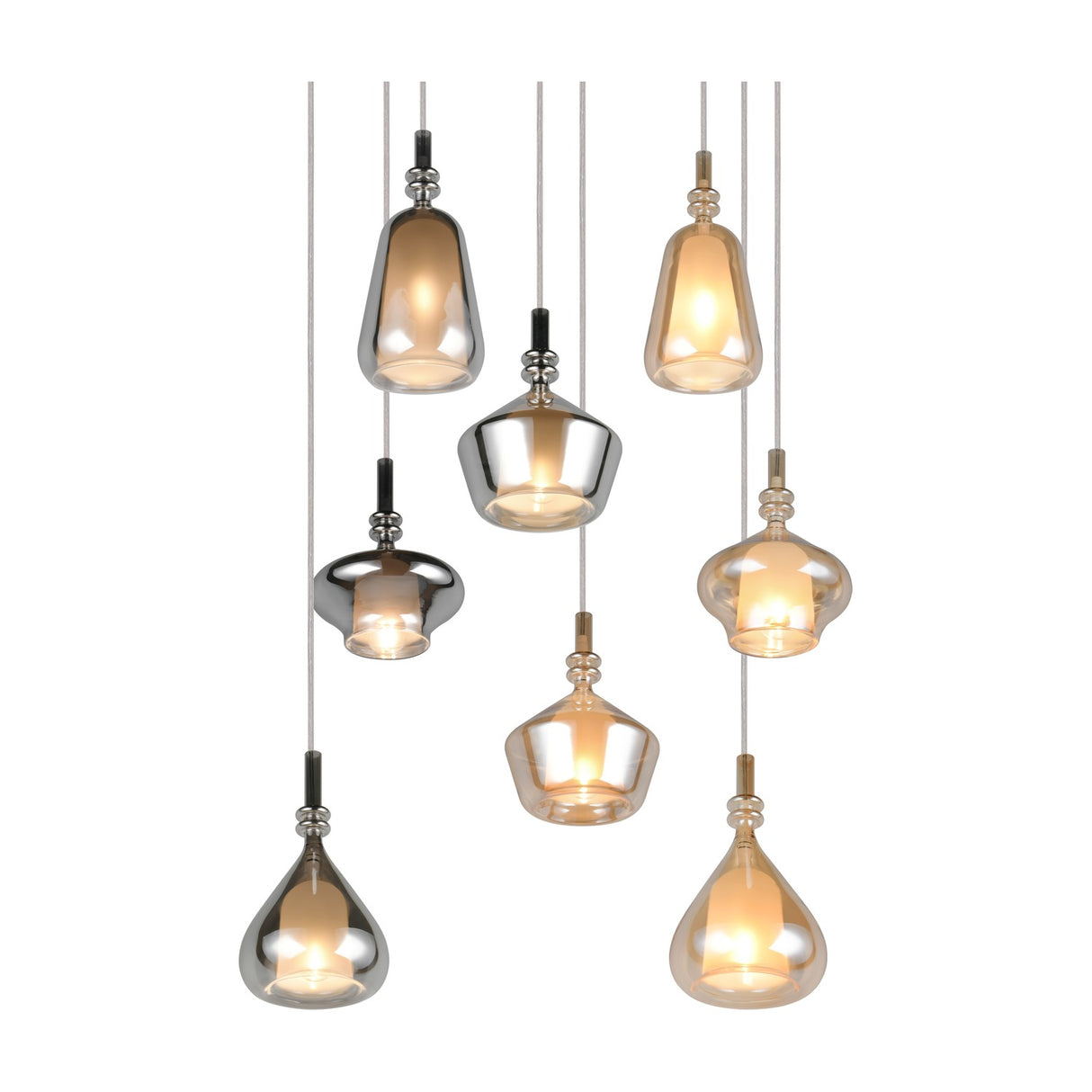Aldea 8 Light Glass Chandelier – Matt White