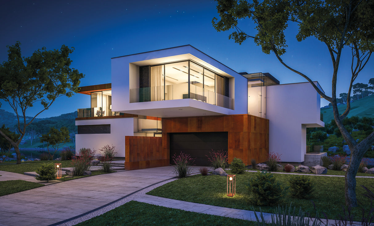 Outdoor Wall Light E27 IP44 500mm 15W Max - Brown