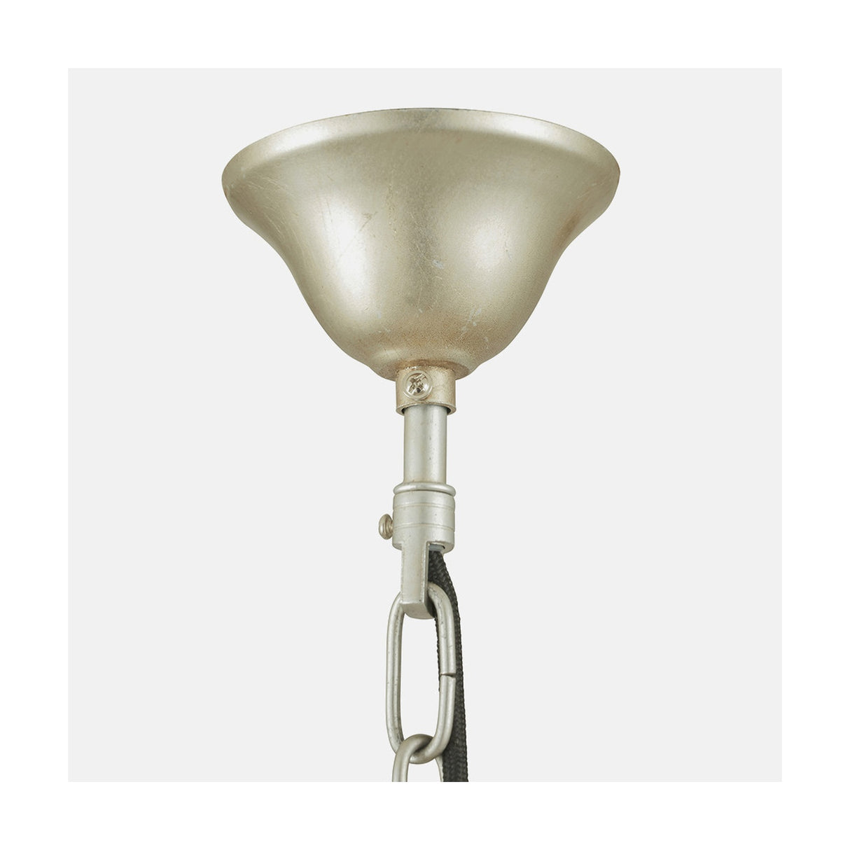 Giry Antique Silver Leaf Metal Multii Arm Chandelier Pendant Light