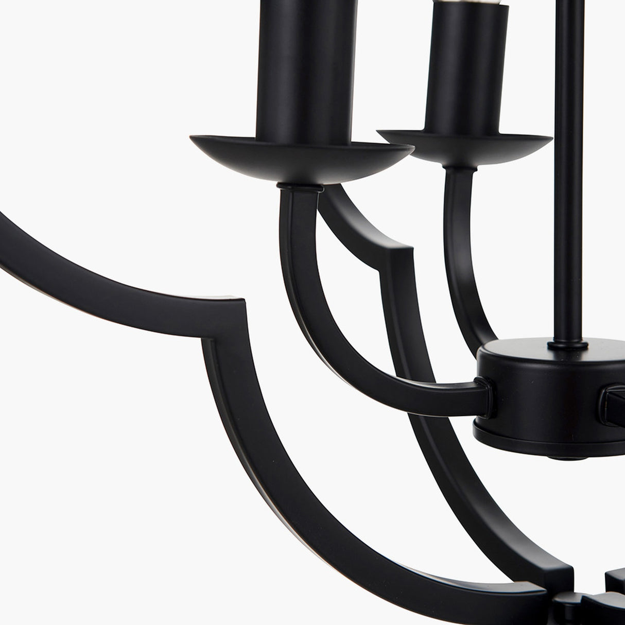 Amine Black Metal 4 Light Fleur De Lys Pendant - 47cm
