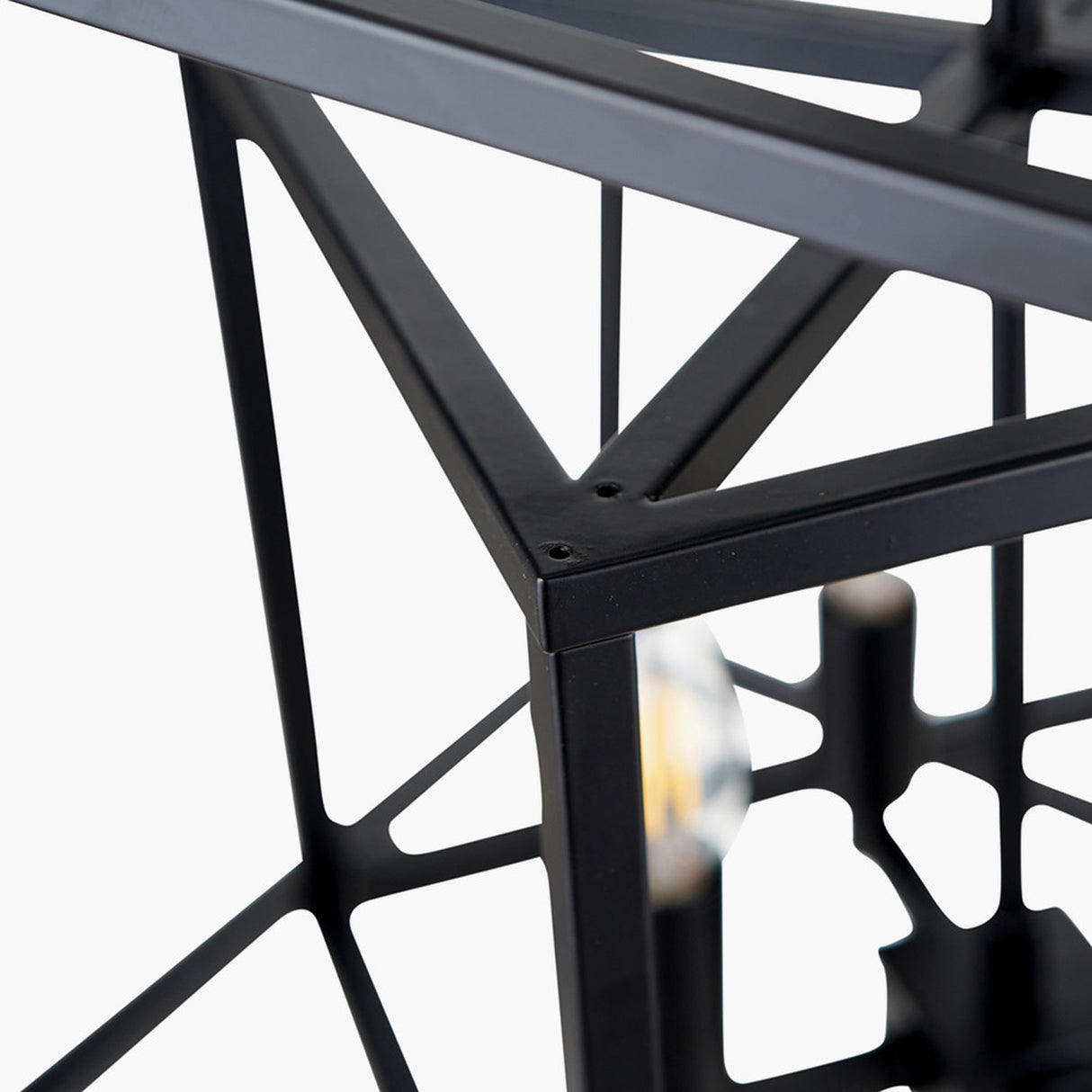 Anis Black Metal 4 Light Cube Pendant - 40cm