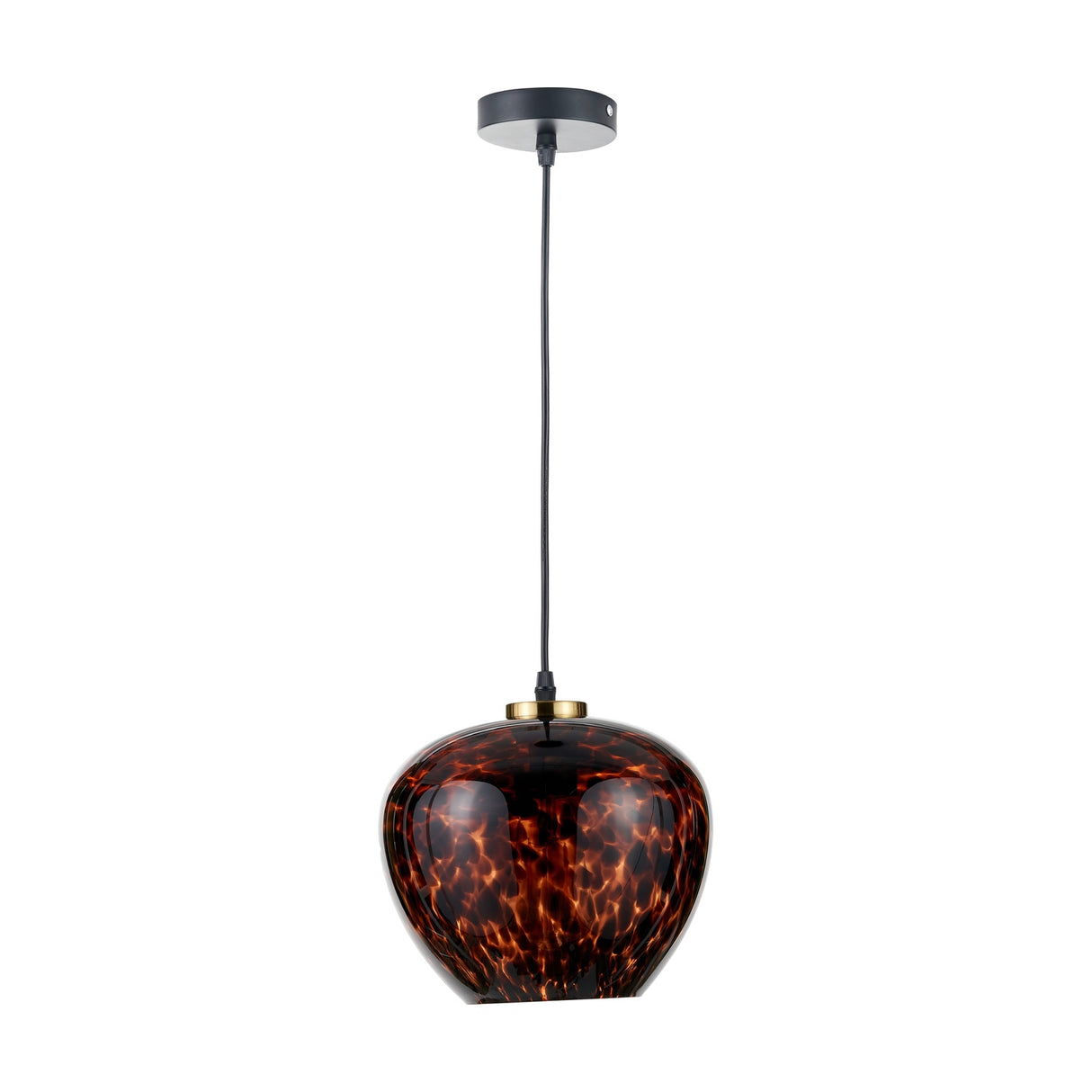 Lucien Tortoiseshell Glass Pendant Light - 24cm