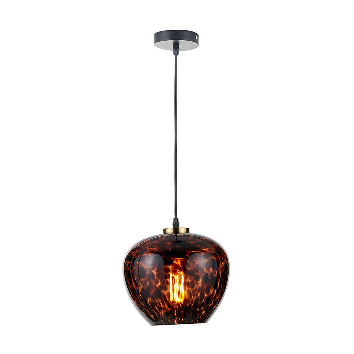 Lucien Tortoiseshell Glass Pendant Light - 24cm