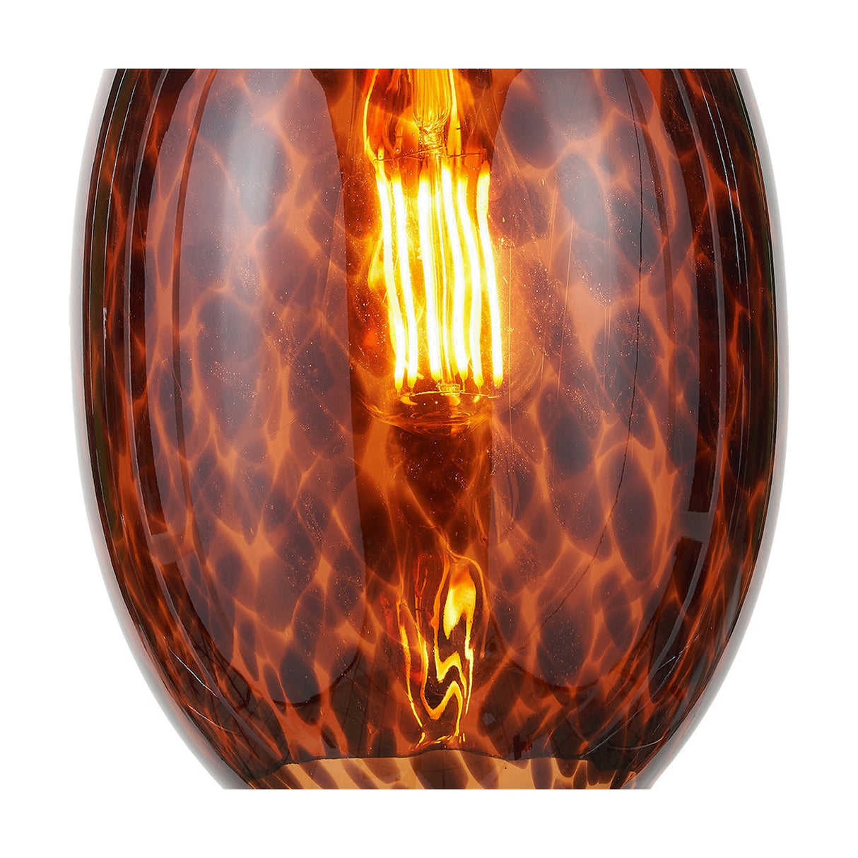 Lucien Tortoiseshell Egg Glass Pendant Light - 20cm