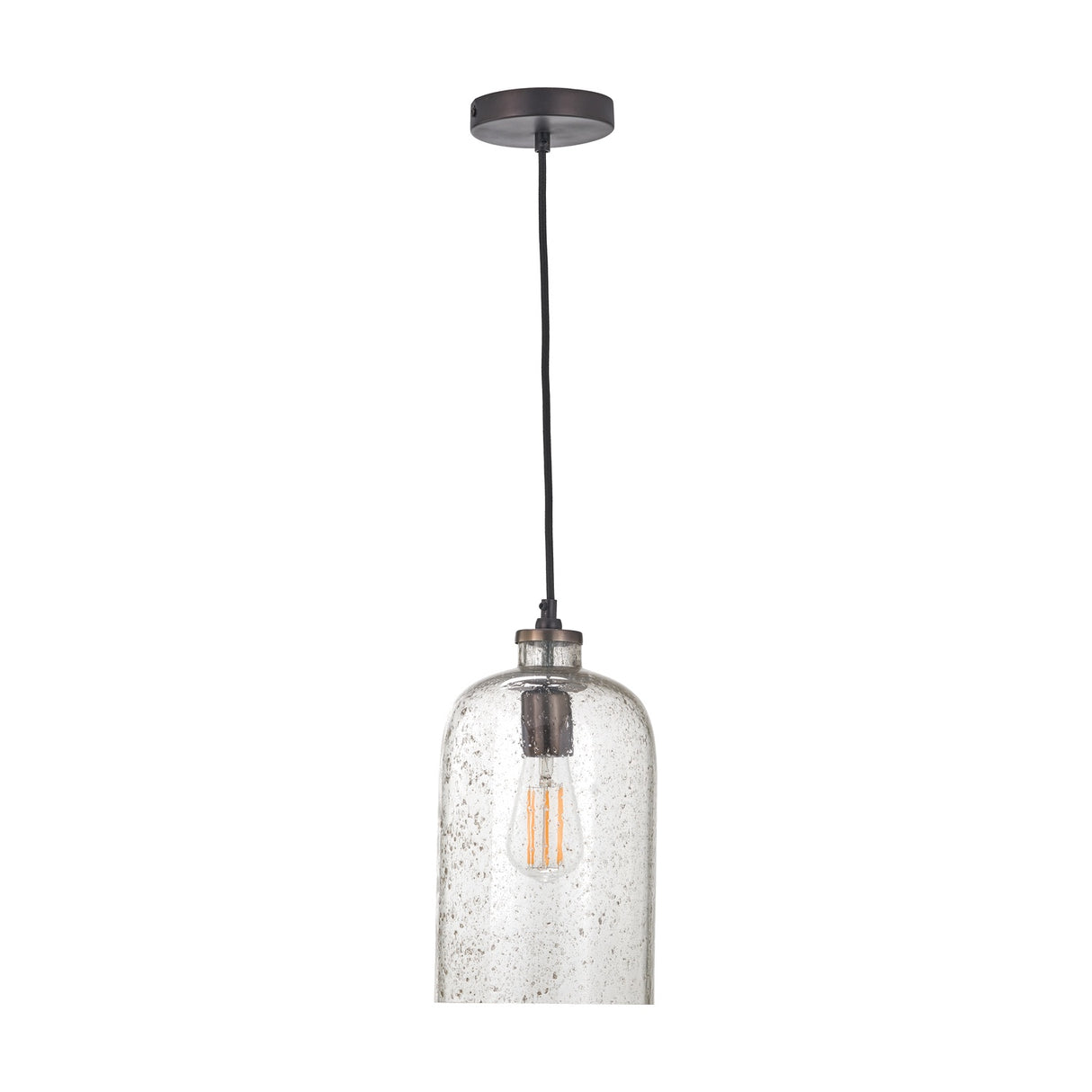 Ophelia Grey Bubble Glass Pendant Light - 18cm