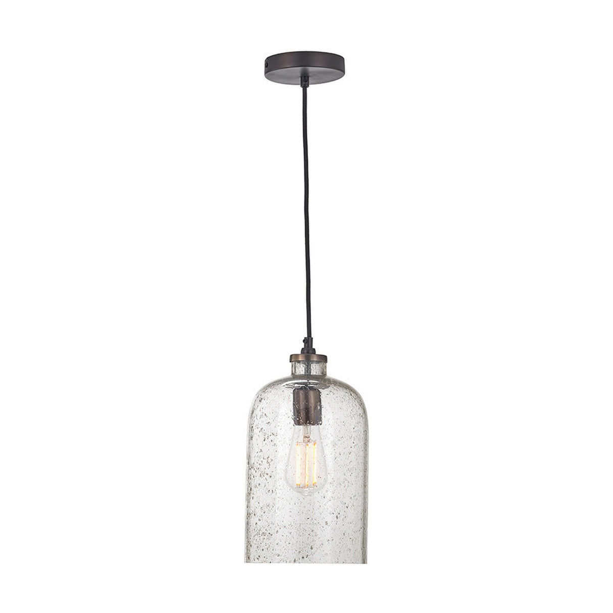 Ophelia Grey Bubble Glass Pendant Light - 18cm