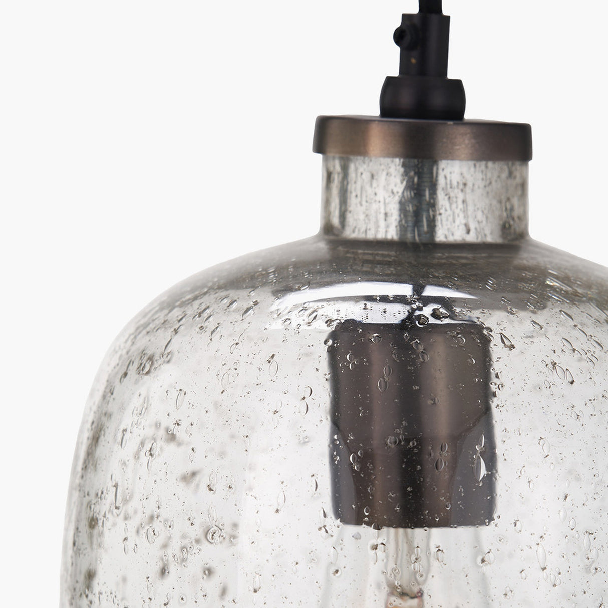 Ophelia Grey Bubble Glass Pendant Light - 18cm