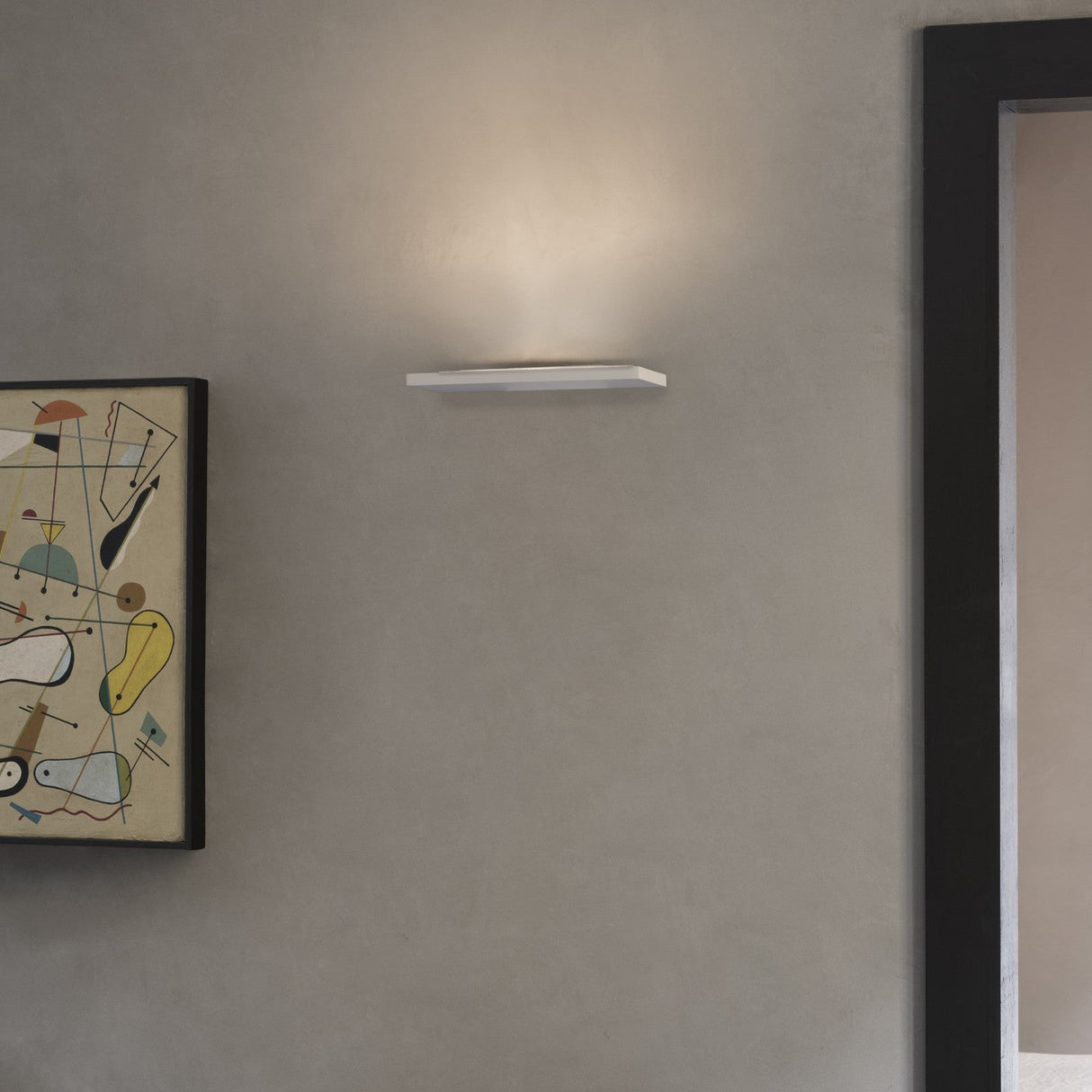 Block Wall Light 300mm - White in situ
