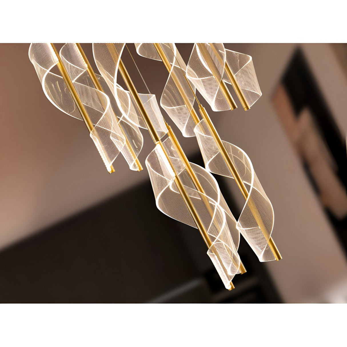 Austral 9 Light LED Cluster Pendant Light 78W 3000K - Gold/Transparent