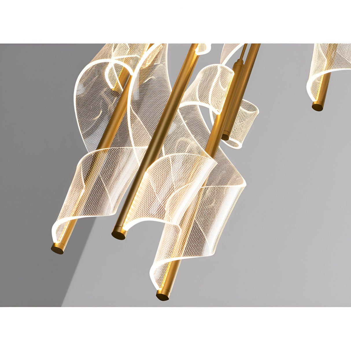 Austral 9 Light LED Cluster Pendant Light 78W 3000K - Gold/Transparent