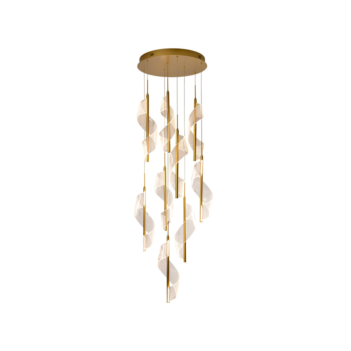 Austral 9 Light LED Cluster Pendant Light 78W 3000K - Gold/Transparent