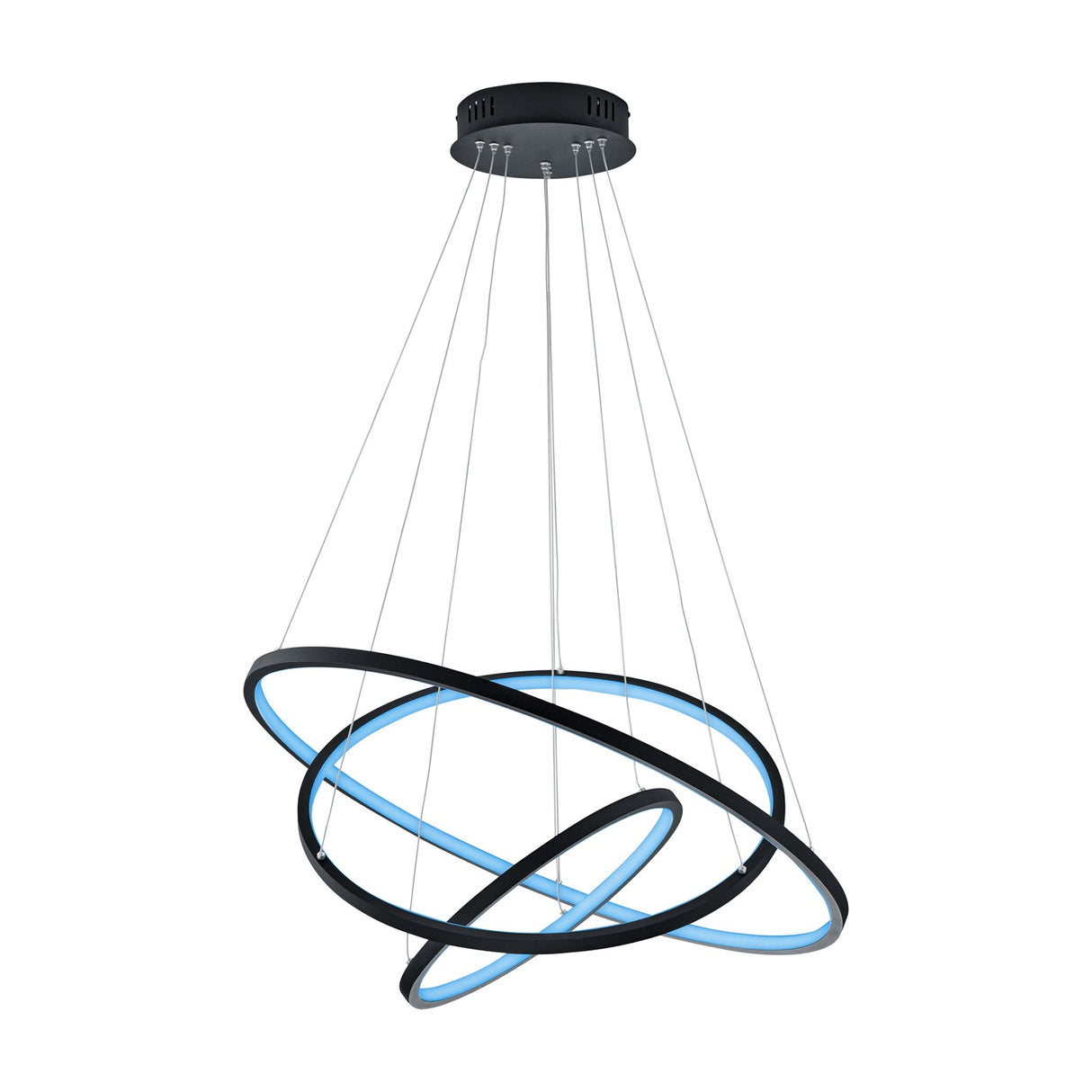 Aaron 3 Light LED Ring Chandelier – Anthracite