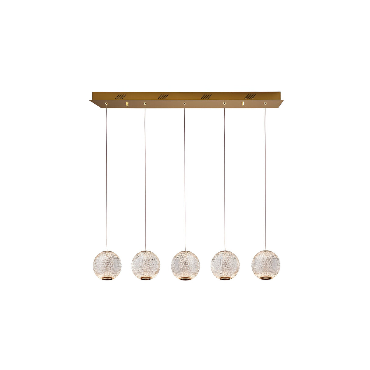 Austral 5 Light LED Bar Pendant 26W 3200K - Gold/Transparent