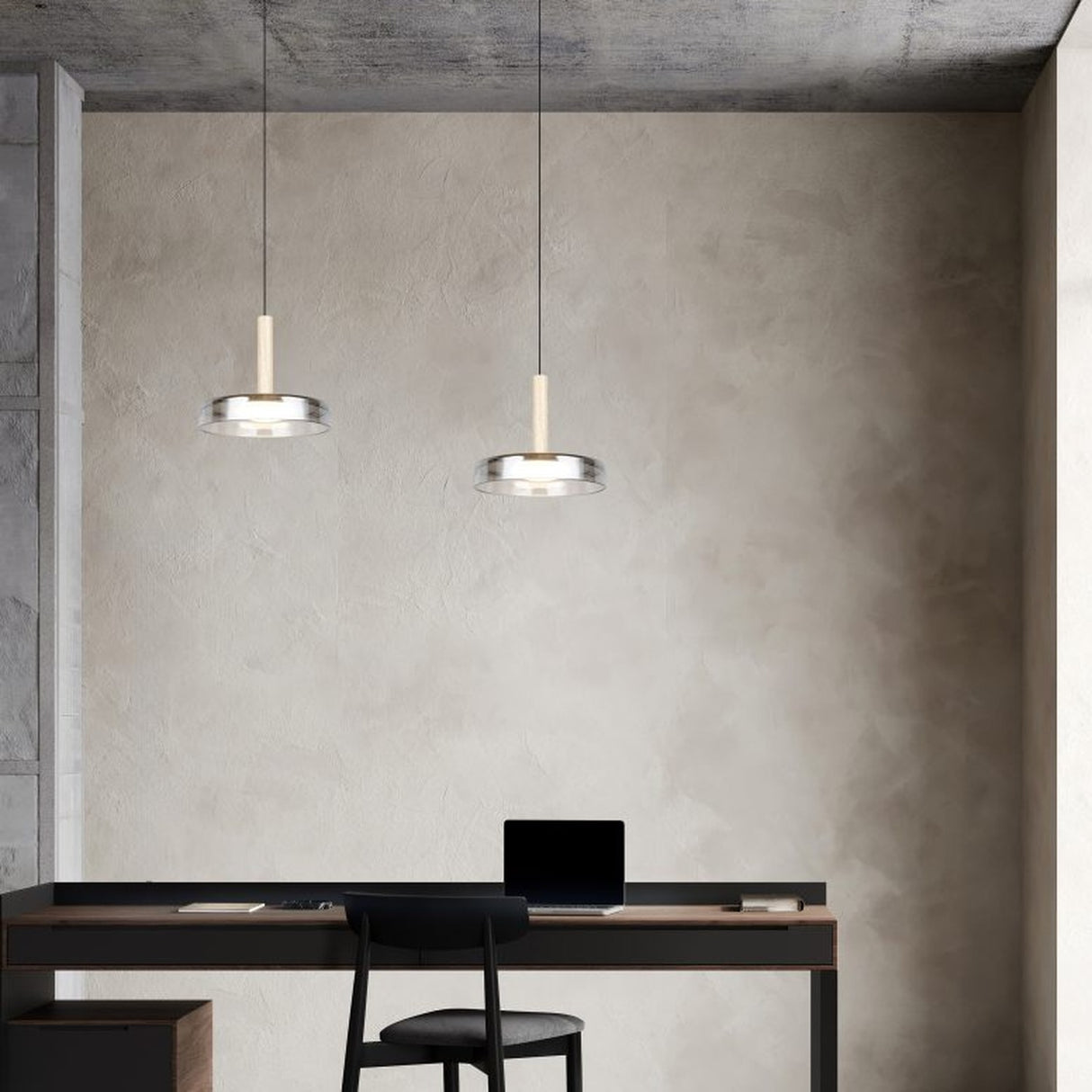 Celeste LED Glass Chandelier – Matt Black