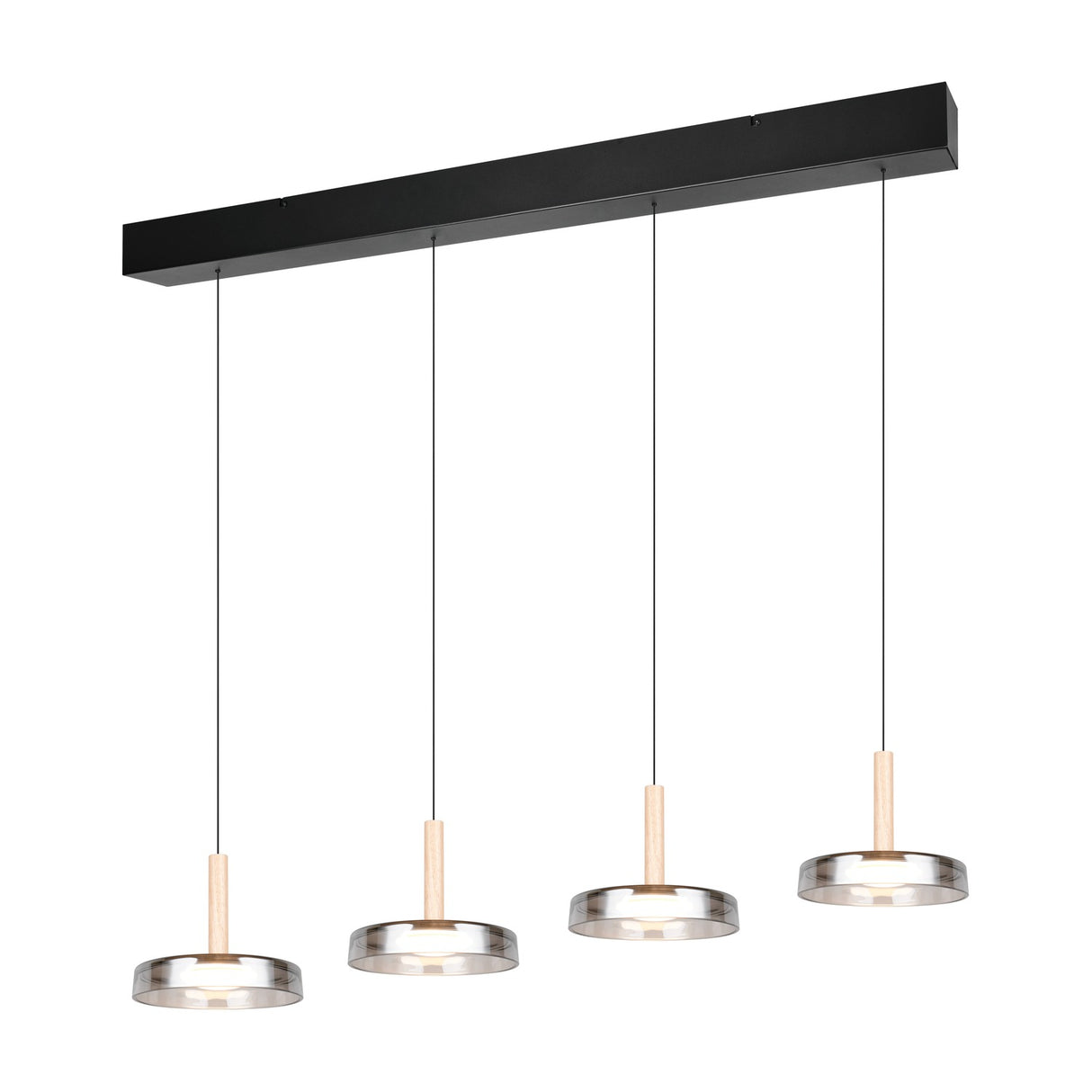 Celeste 4 Light LED Glass Chandelier – Matt Black