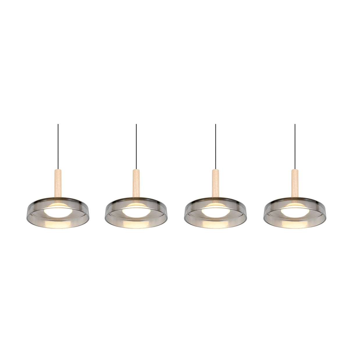 Celeste 4 Light LED Glass Chandelier – Matt Black