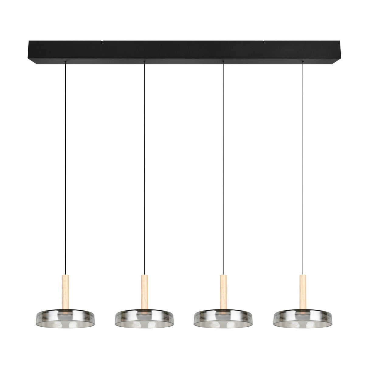 Celeste 4 Light LED Glass Chandelier – Matt Black