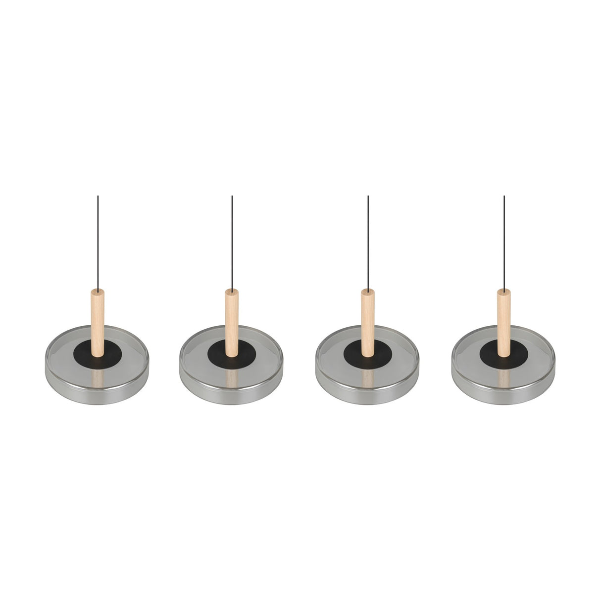 Celeste 4 Light LED Glass Chandelier – Matt Black