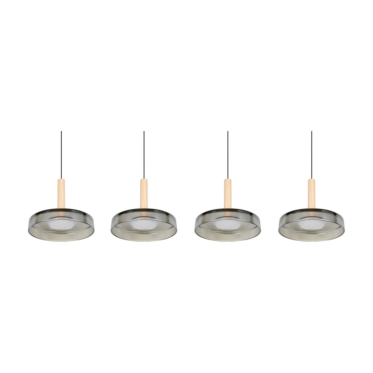 Celeste 4 Light LED Glass Chandelier – Matt Black