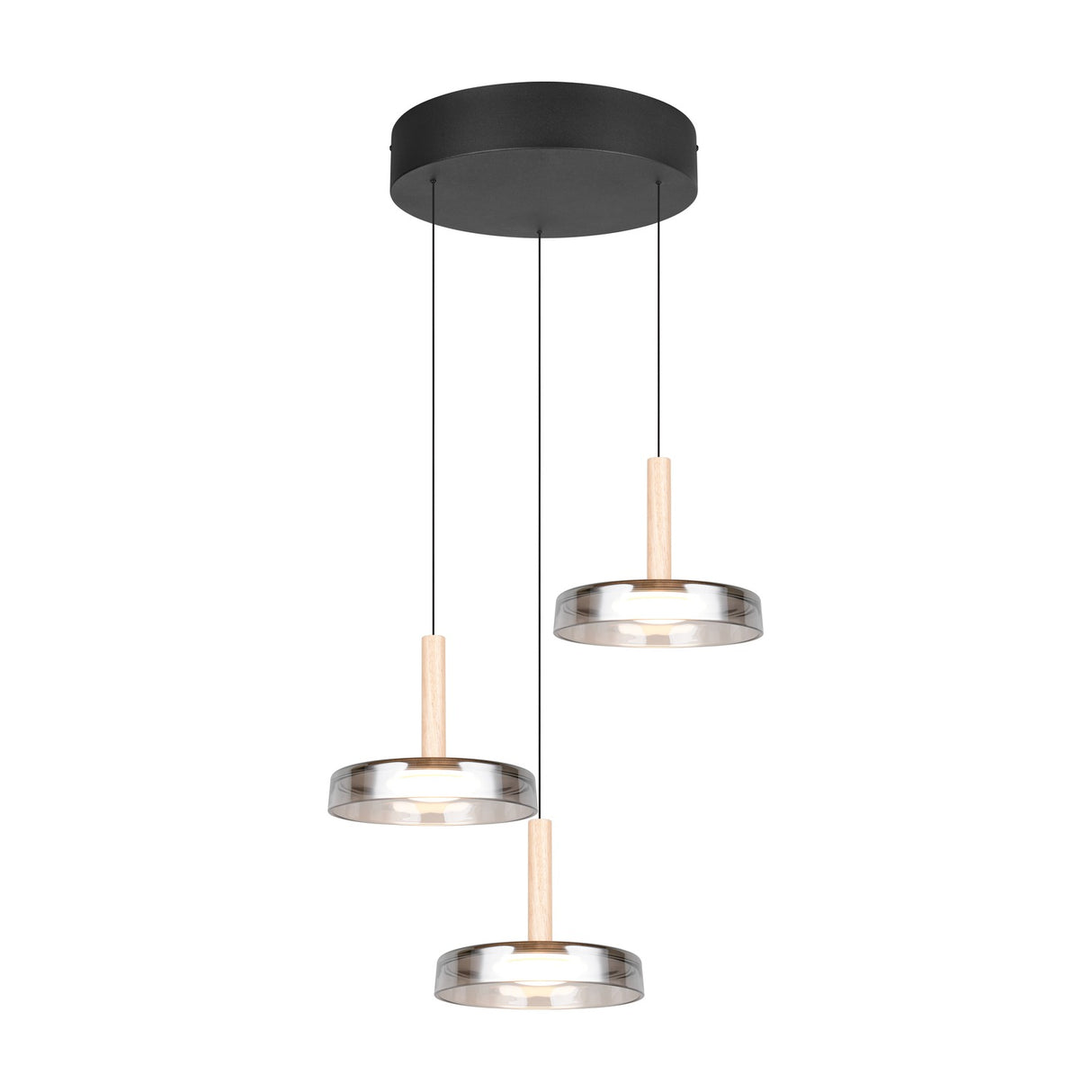 Celeste 3 Light LED Glass Chandelier – Matt Black