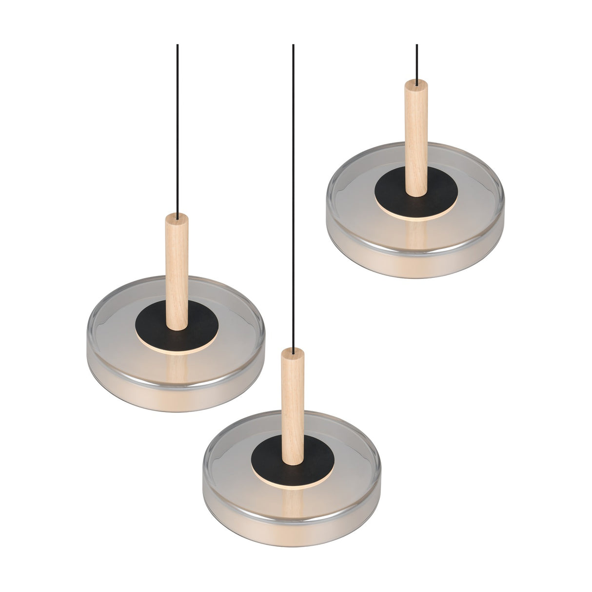 Celeste 3 Light LED Glass Chandelier – Matt Black
