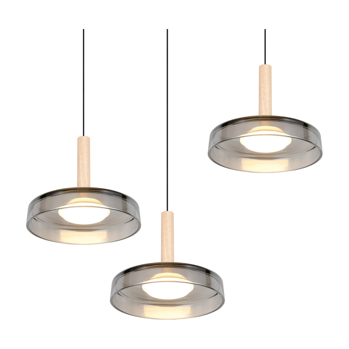 Celeste 3 Light LED Glass Chandelier – Matt Black