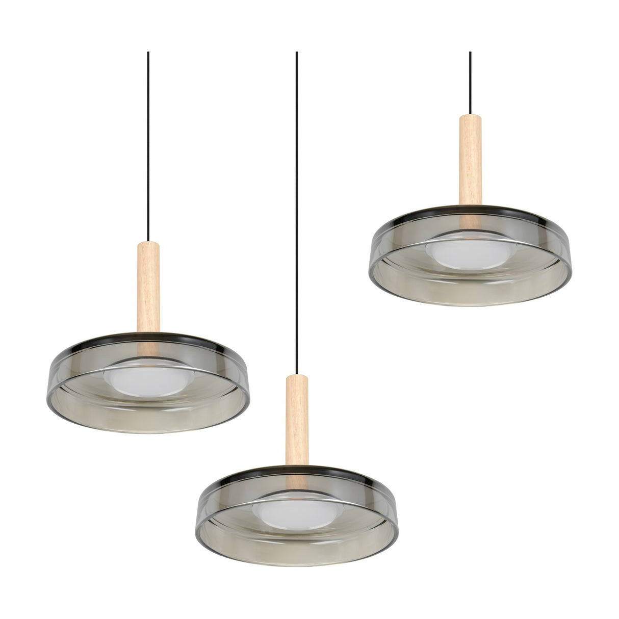 Celeste 3 Light LED Glass Chandelier – Matt Black