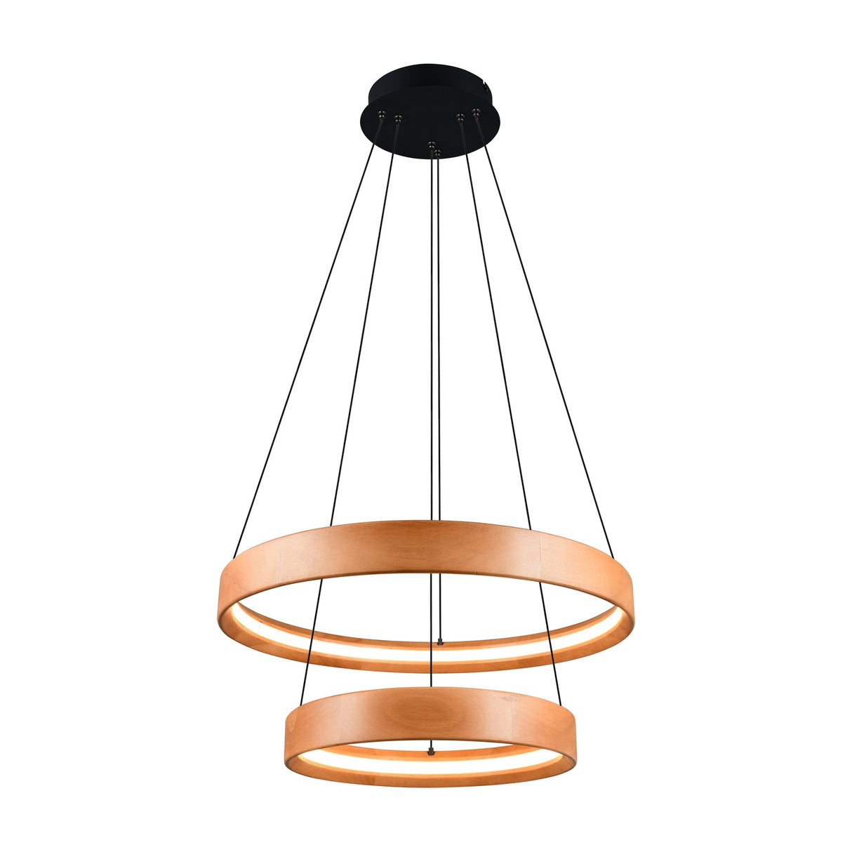 Lynwood 2 Light LED Ring Chandelier – Wood