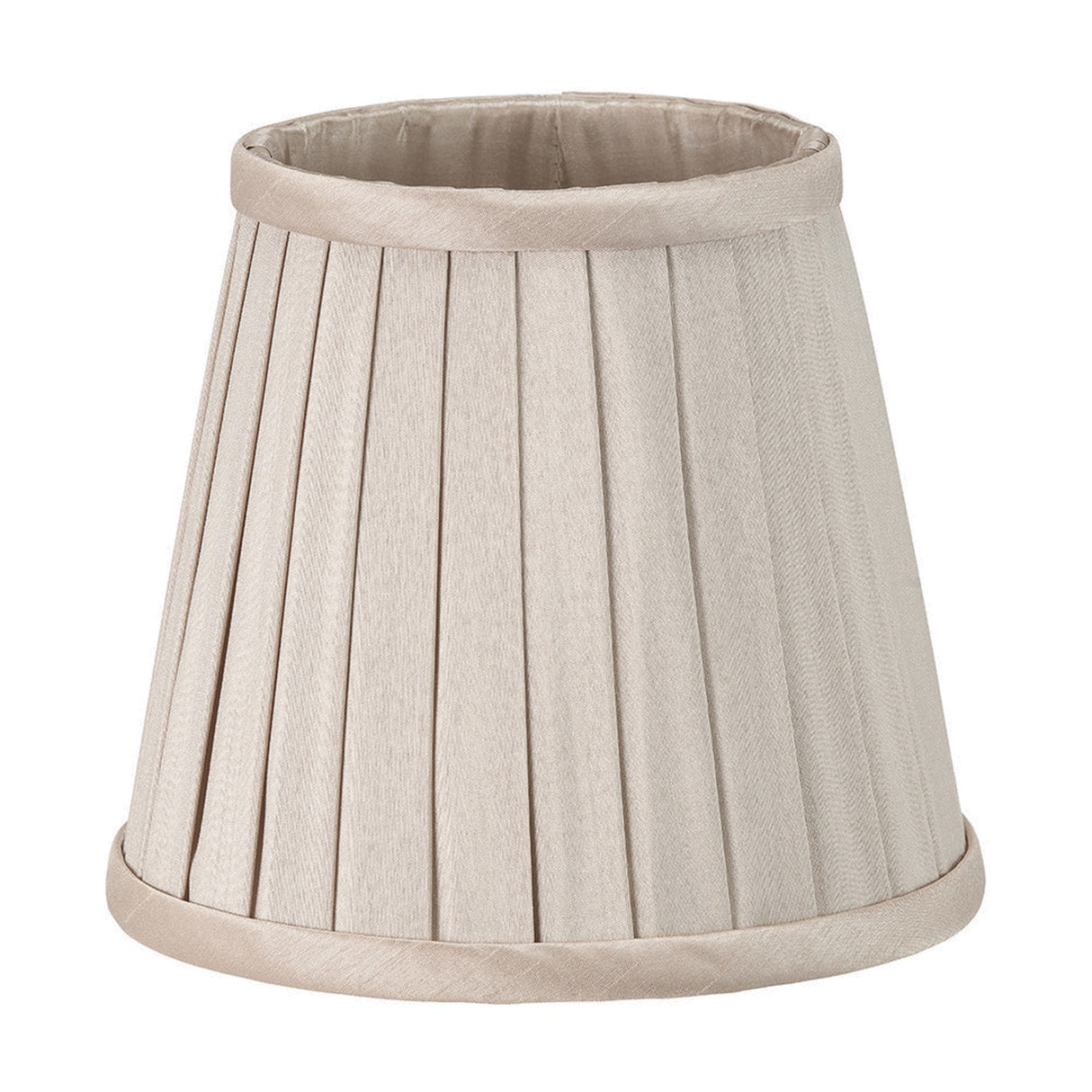 Lyndon Taupe Silk Mix Knife Pleated Tapered Lampshade - 16cm