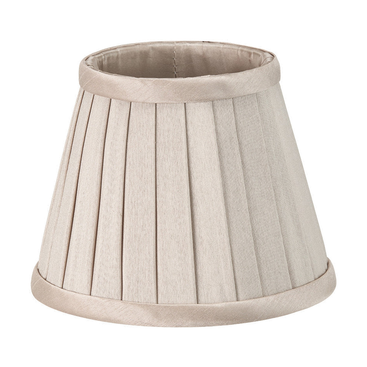 Lyndon Taupe Silk Mix Knife Pleated Tapered Lampshade - 18cm