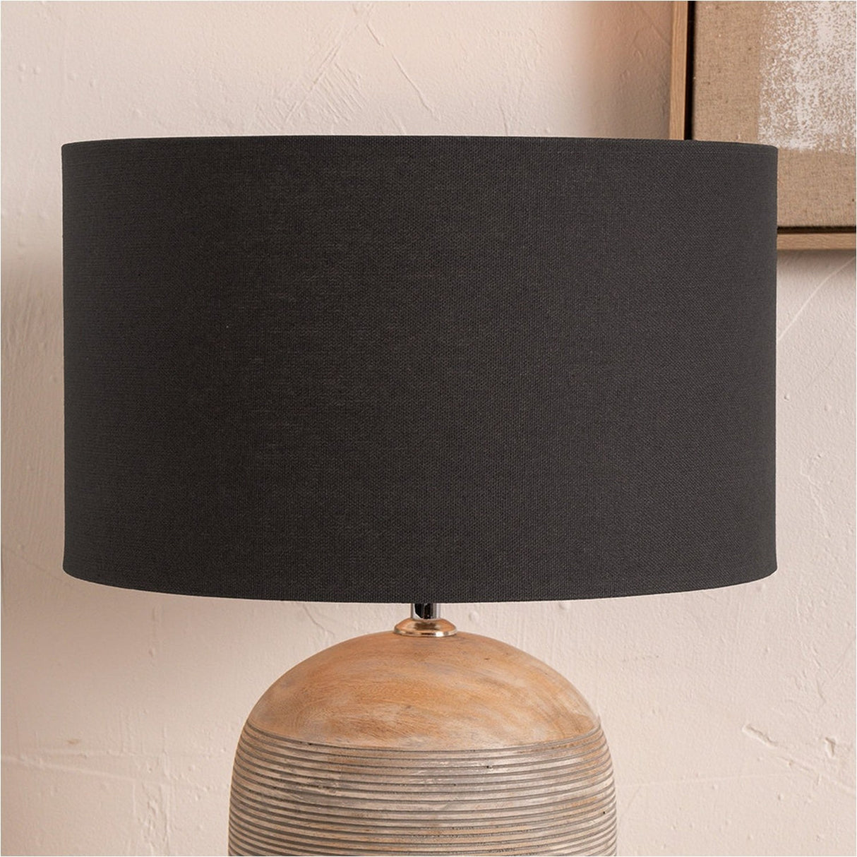 Henry Grey Handloom Cylinder Lampshade - 30cm