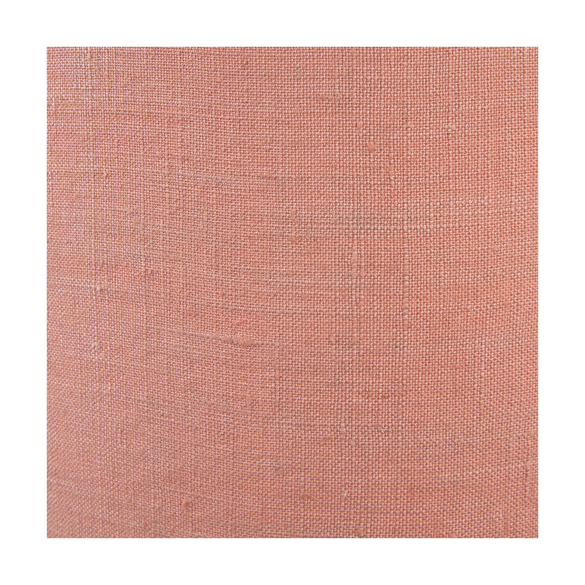 Close-up of the Edward Apricot Linen Cylinder Lampshade, 50cm, showing woven linen texture in a soft apricot-pink tone.