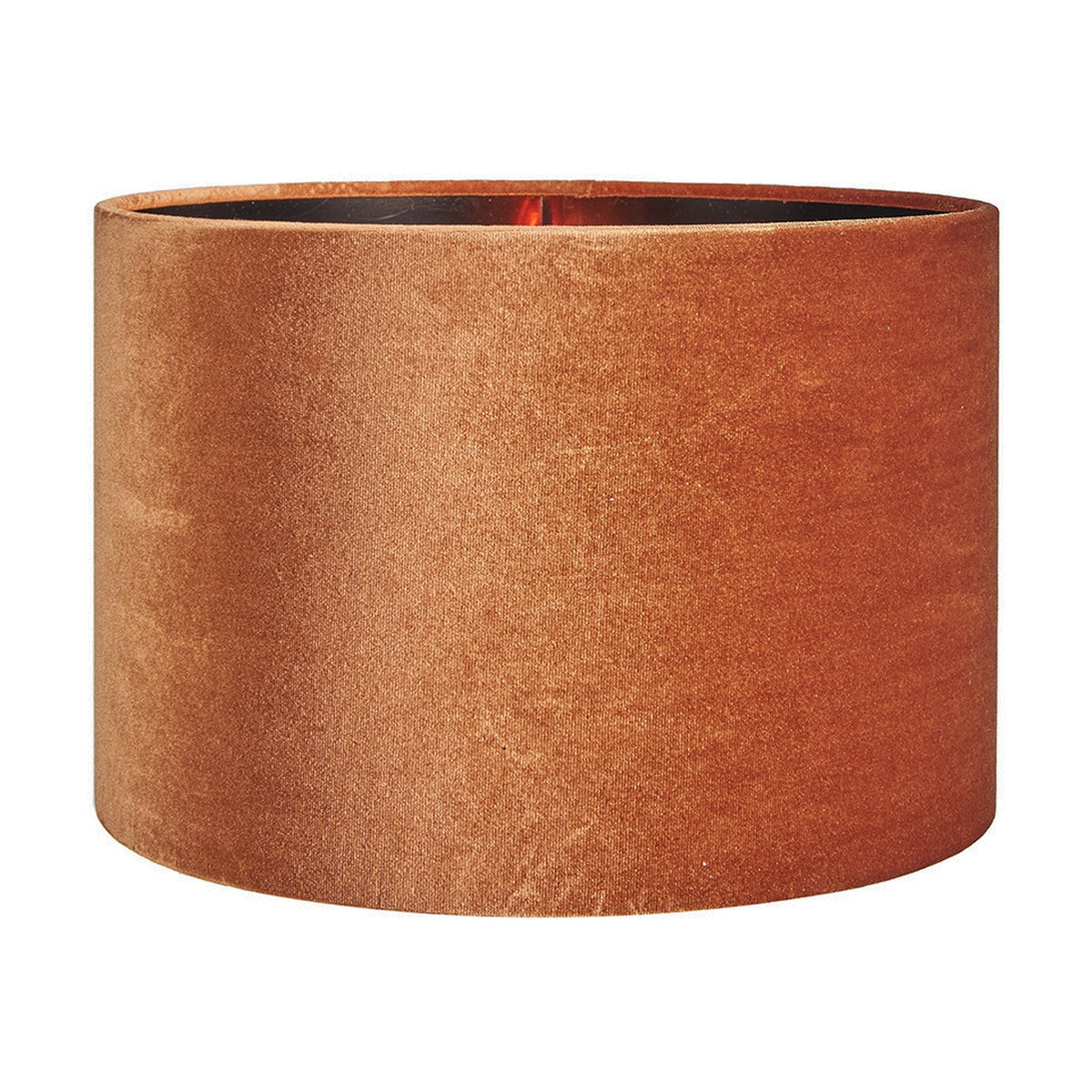 Bow Tobacco Velvet Cylinder Lampshade - 30cm