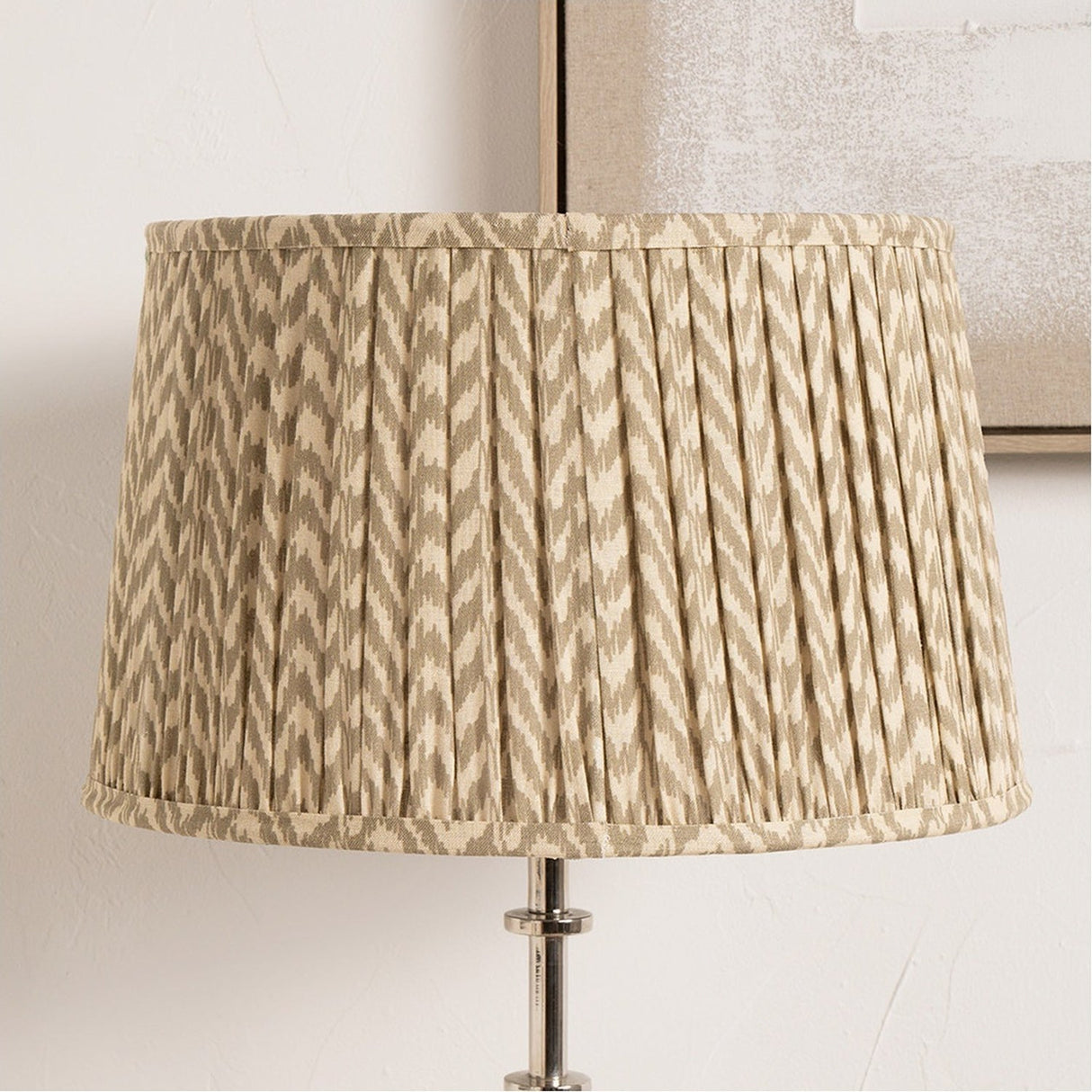 Vienna Taupe Chevron Pleated Lampshade - 45cm
